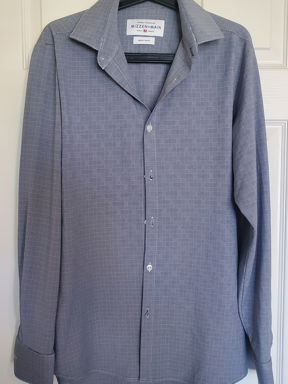 Mizzen+Main Gray-Blue Micro Check Dress Shirt